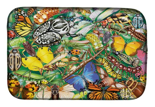 Caroline`s treasures absorbant dish uscare mat pentru bucătărie counter insecte & fluturi bug world di multicolore 14 x 21