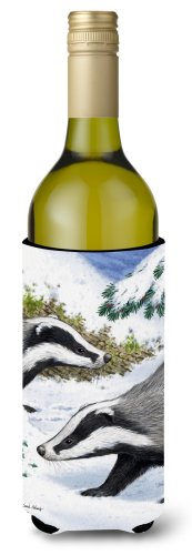 Caroline`s treasures badgers uită-te aici sticla de vin izolator de băuturi hugger mltcl wine bottle