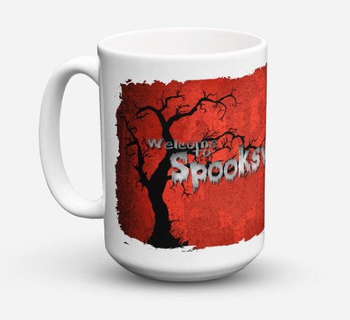 Caroline`s treasures bine ati venit la spooksville halloween masina de spalat vase în condiții de siguranță microwavable ceramice de cafea cana mul...