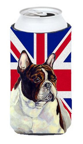 Caroline`s treasures bulldog francez cu uniunea engleză jack british flag tall boy izolator de băuturi multicolore