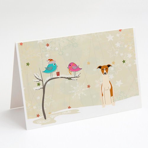 Caroline`s treasures cadouri de crăciun între prieteni whippet felicitări și plicuri pack de multicolore 7 x 5