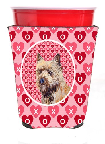 Caroline`s treasures cairn terrier hearts love și valentine`s day portret red cup hugger roşu red solo cup