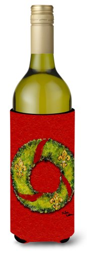 Caroline`s treasures carolines comori 8503literk cununa de crăciun fleur de lis sticla de vin hugger mltcl wine bottle