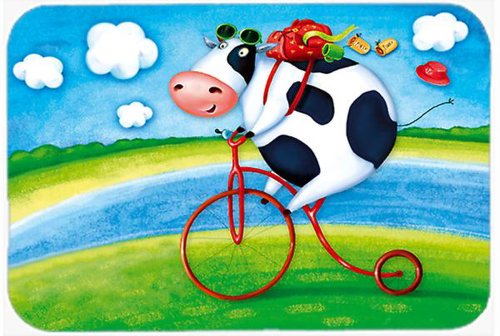 Caroline`s treasures carolines comori aph0076lcb vaca de echitatie biciclete de sticlă de tăiere bord mare multicolore 12h x 16w