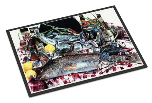 Caroline`s treasures carolines comorile 1001-mat-parent de pește și beri din new orleans multi 36l x 24w