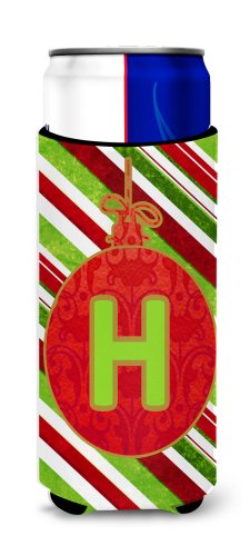 Caroline`s treasures crăciun oranment de vacanță monogramă scrisoarea inițială h ultra izolatoare de băuturi multi slim can