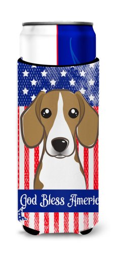 Caroline`s treasures dumnezeu să binecuvânteze american flag cu beagle michelob ultra izolator de băuturi pentru c subțire multicolore slim can