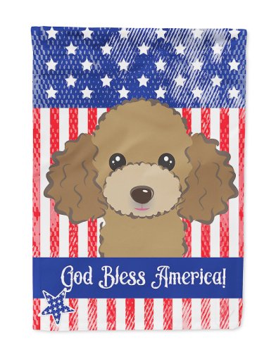 Caroline`s treasures dumnezeu să binecuvânteze american flag cu ciocolata brown pudel flag garden size multicolore small