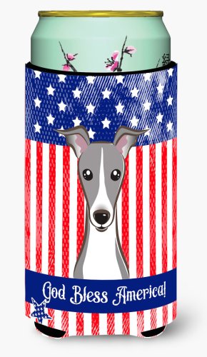 Caroline`s treasures dumnezeu să binecuvânteze american flag cu italian greyhound tall boy băutură izolator hugge multicolore