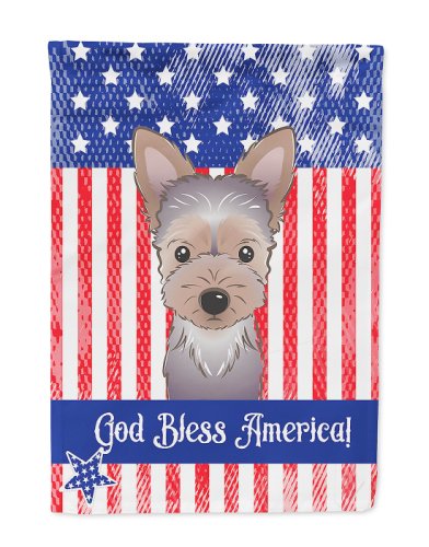 Caroline`s treasures dumnezeu să binecuvânteze american flag cu yorkie puppy flag garden size multicolore small