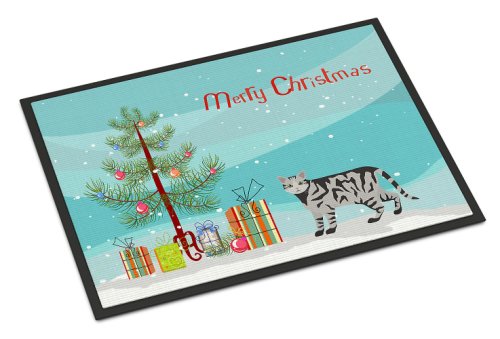 Caroline`s treasures european shorthair # 2 cat merry christmas door mat, covor interior sau în aer liber primitor multicolore 18h x 27w