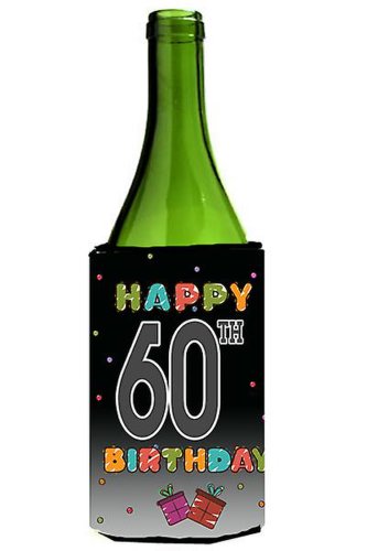 Caroline`s treasures happy 60th birthday wine bottle beverage izolator hugger mltcl