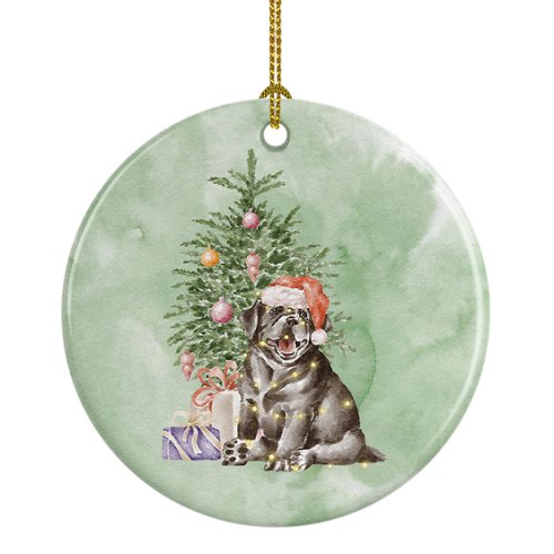 Caroline`s treasures labrador retriever black puppy cadouri de crăciun și copac ceramice ornament multicolore 3 in