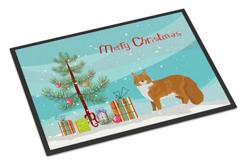 Caroline`s treasures maine coon # 1 cat merry christmas door mat, covor interior sau în aer liber bine ati venit mat 18 multicolore 18h x 27w