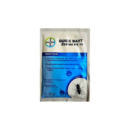 Quick bayt 2extrawg10 25 gr, insecticid pentru combaterea mustelor, bayer, 2 substante active
