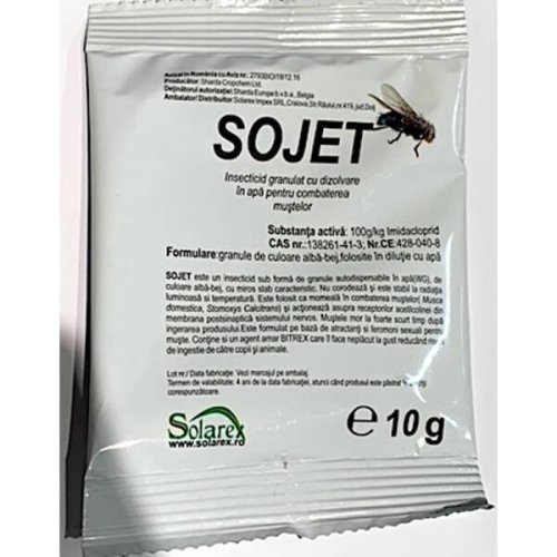 Sojet 10 gr, insecticid pentru muste, sharda chropchem, insecticid profesional pe baza de atractanti si feromoni sexuali