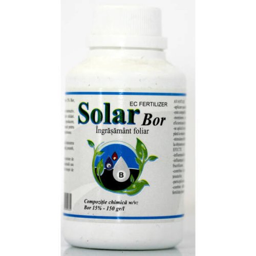Solar bor 100 ml, ingrasamant foliar lichid pe baza de bor (15%), solarex, ajuta inflorirea si fructificarea