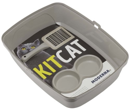 Moderna set litieră, lopăţică şi bol starter kit pentru pisicuţe 50x38x10,8cm